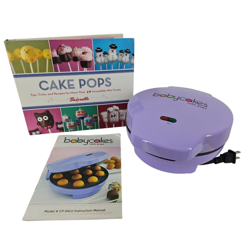 BABYCAKES CAKE POP MAKER SET – PURPLE APPLIANCE + RECIPE BOOK + MANUAL – CP-94LV